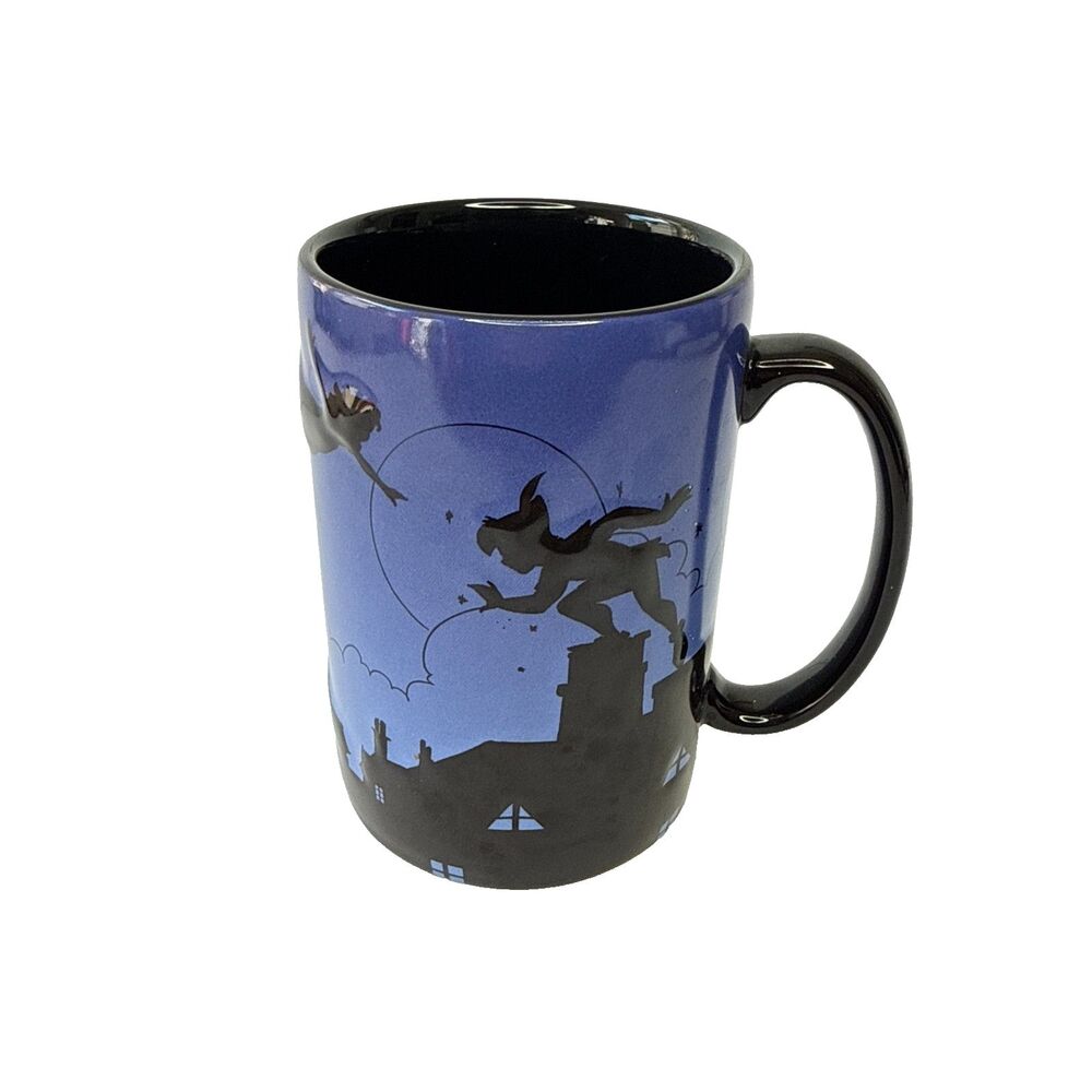 Disney Parks Peter Pan Neverland Big Ben Purple Large Coffee Mug Tinker Bell